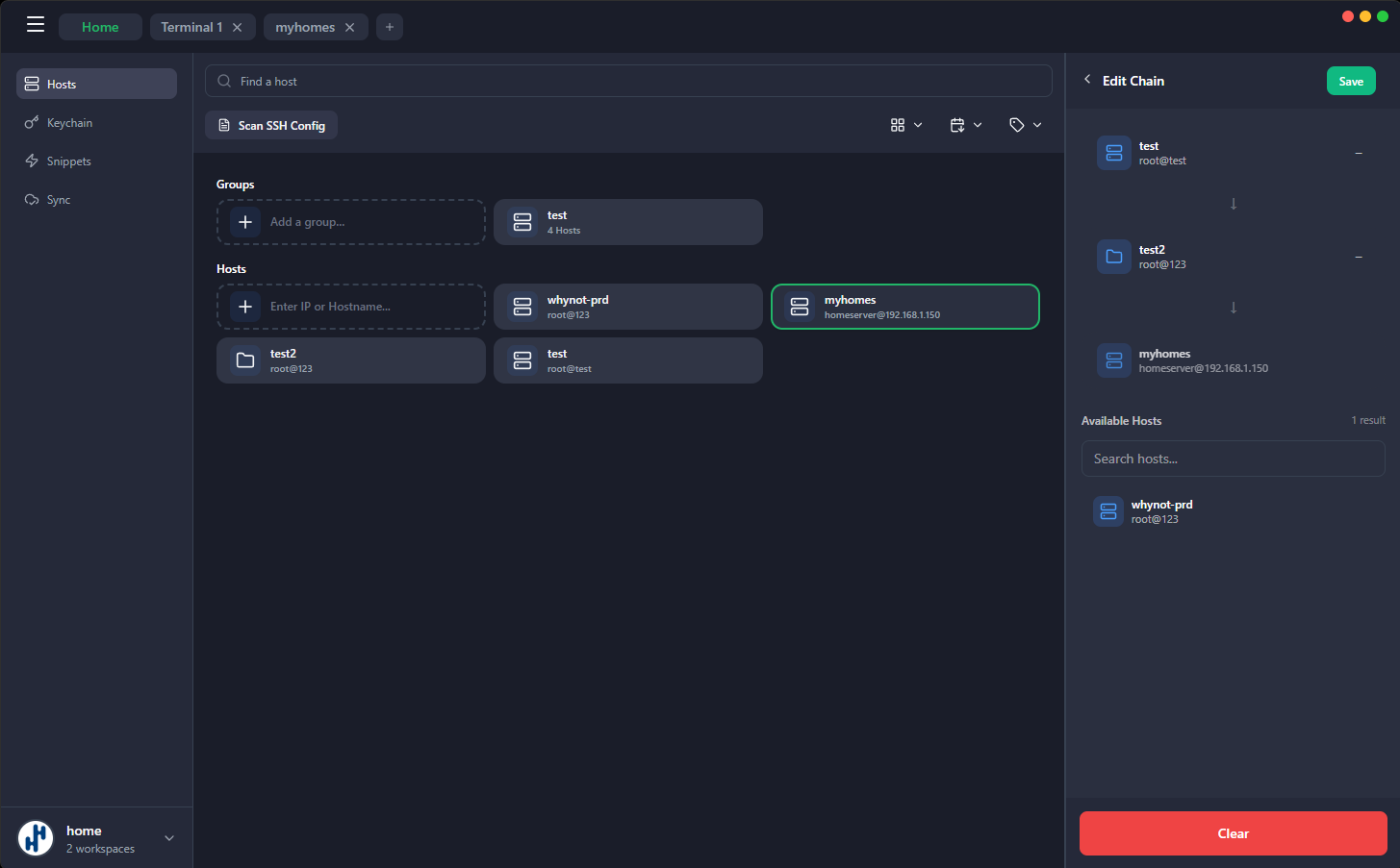 Port forwarding configuration